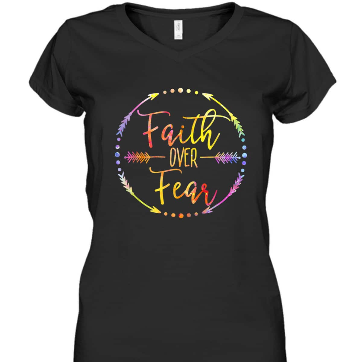 Faith Over Fear Arrow Cute Lettering Inspirational Christian T-Shirt Faith Over Fear Arrow Cute Lettering Inspirational Christian T-Shirt