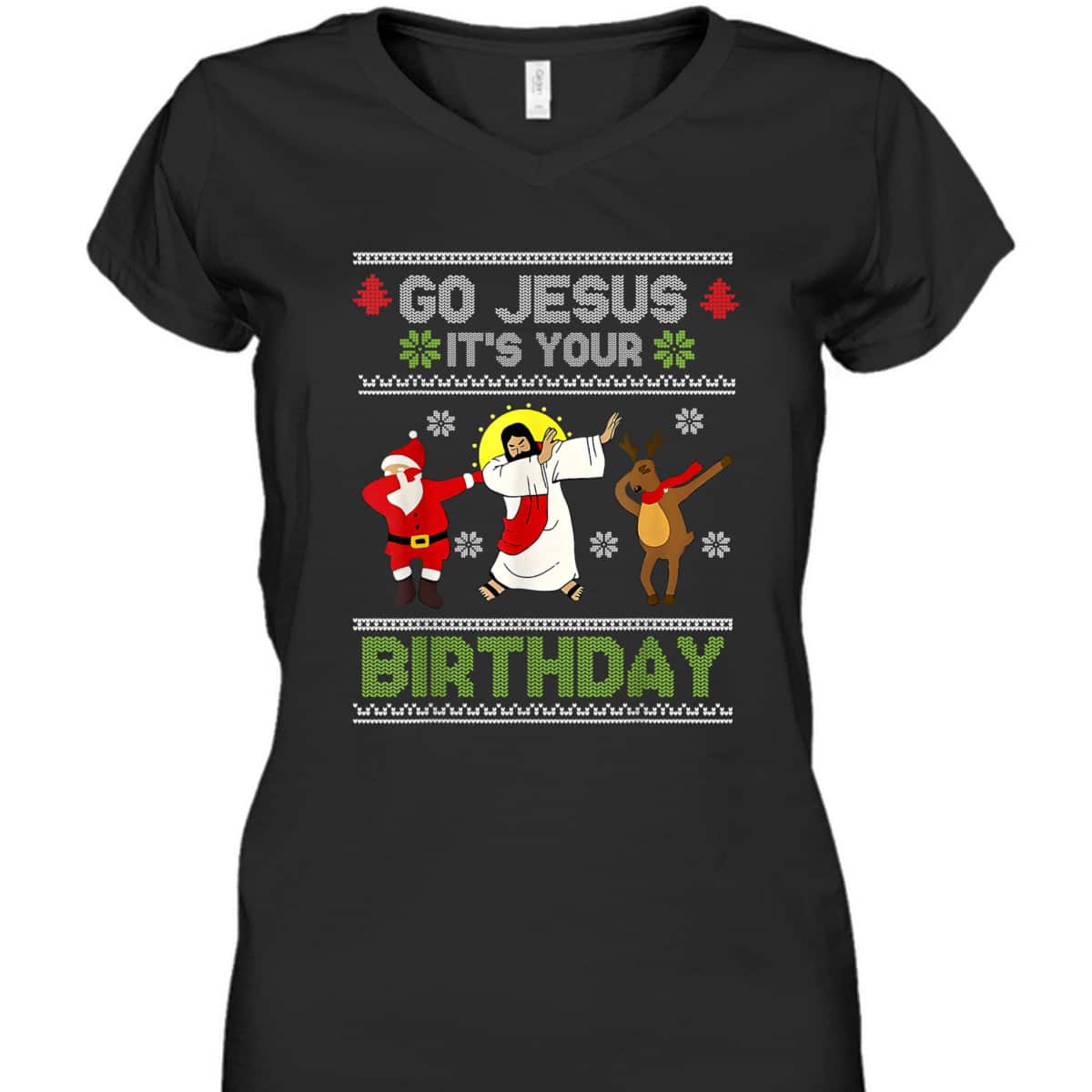 Dabbing Go Jesus It's Your Birthday Ugly Christmas Christian T-Shirt Dabbing Go Jesus It's Your Birthday Ugly Christmas Christian T-Shirt