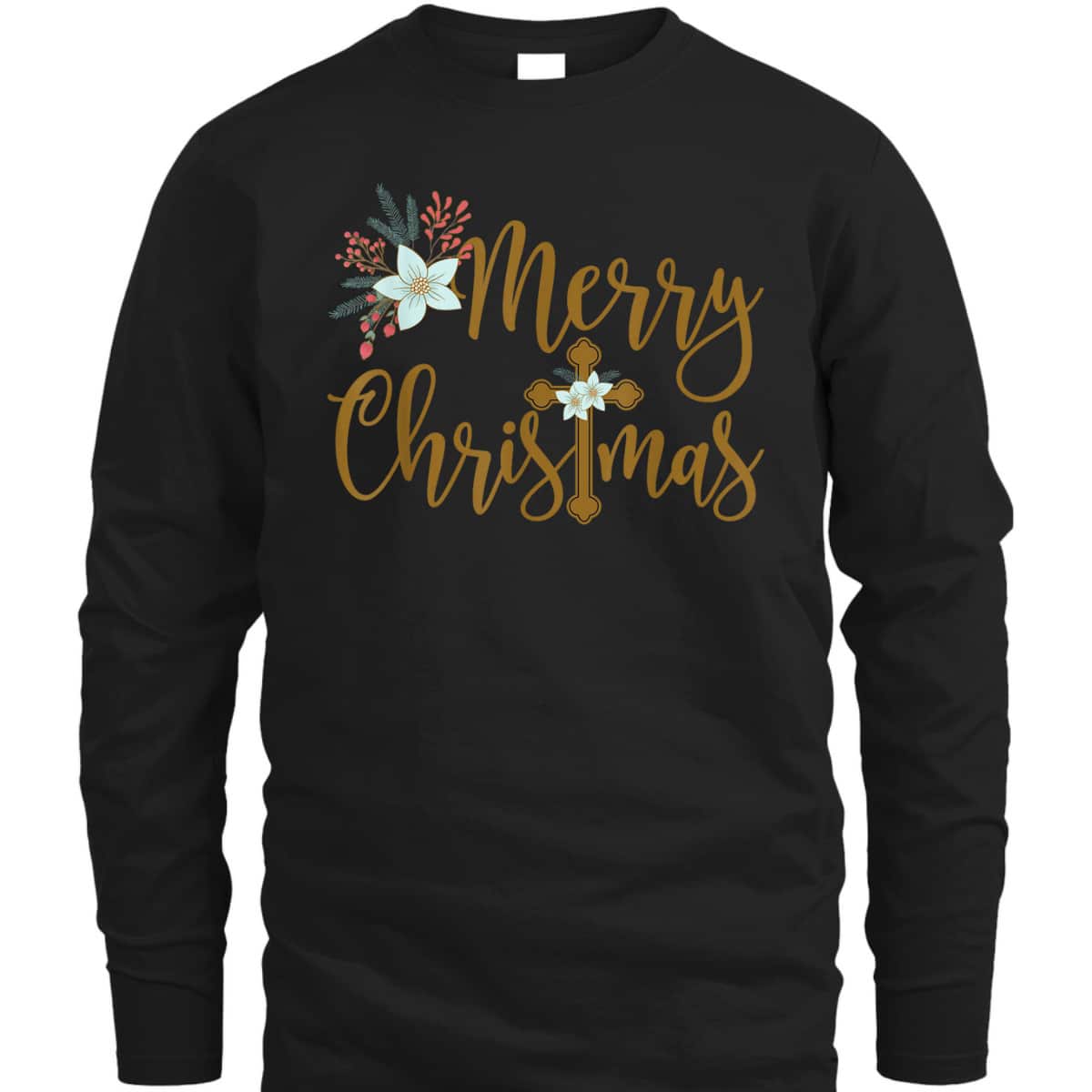 Christian Christmas With Cross Religious Faith T-Shirt Christian Christmas With Cross Religious Faith T-Shirt