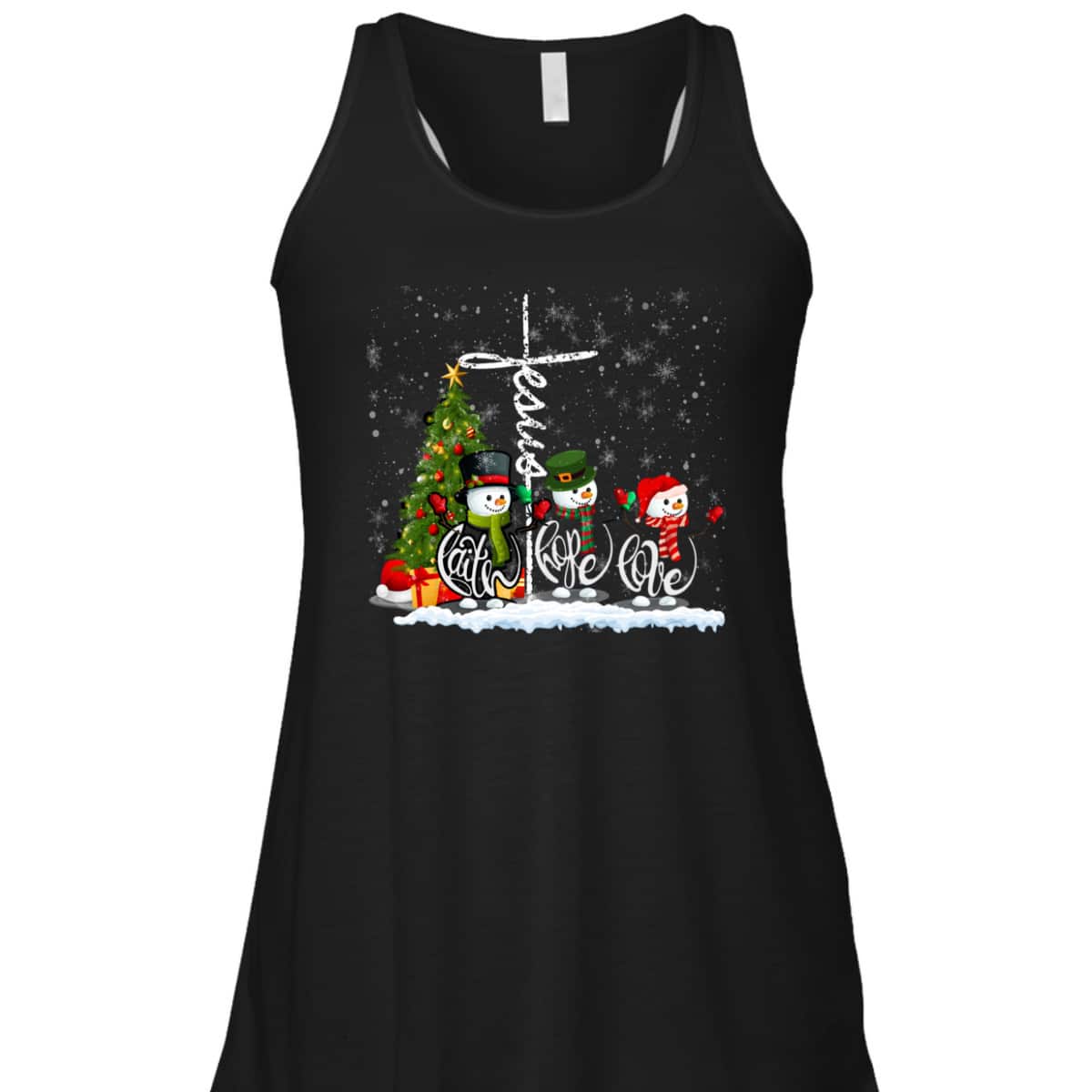 Jesus Faith Hope Love Snowman Funny Xmas For Christian T-Shirt Jesus Faith Hope Love Snowman Funny Xmas For Christian T-Shirt