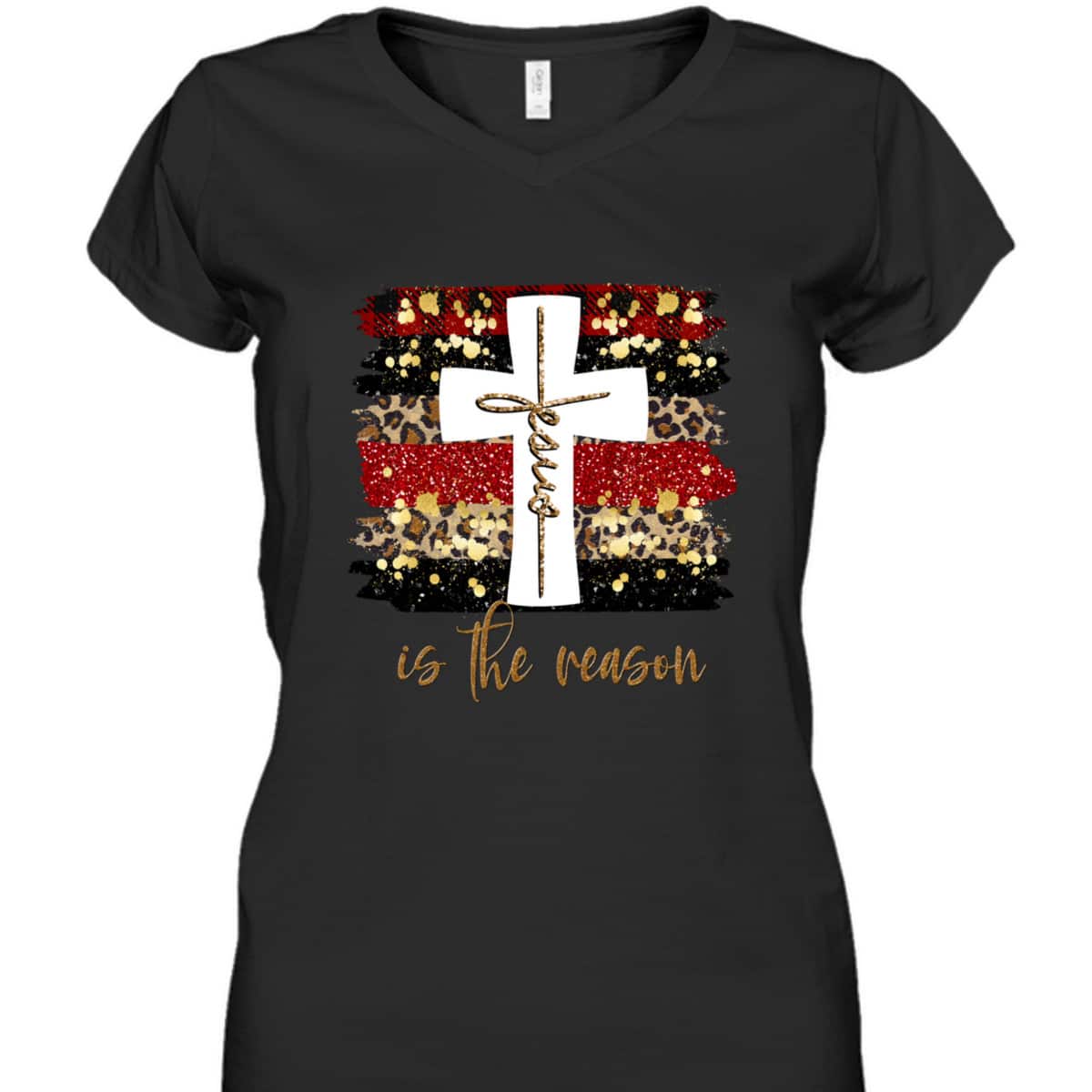 Jesus Is The Rason Christian Saying With Cross Christmas T-Shirt Jesus Is The Rason Christian Saying With Cross Christmas T-Shirt