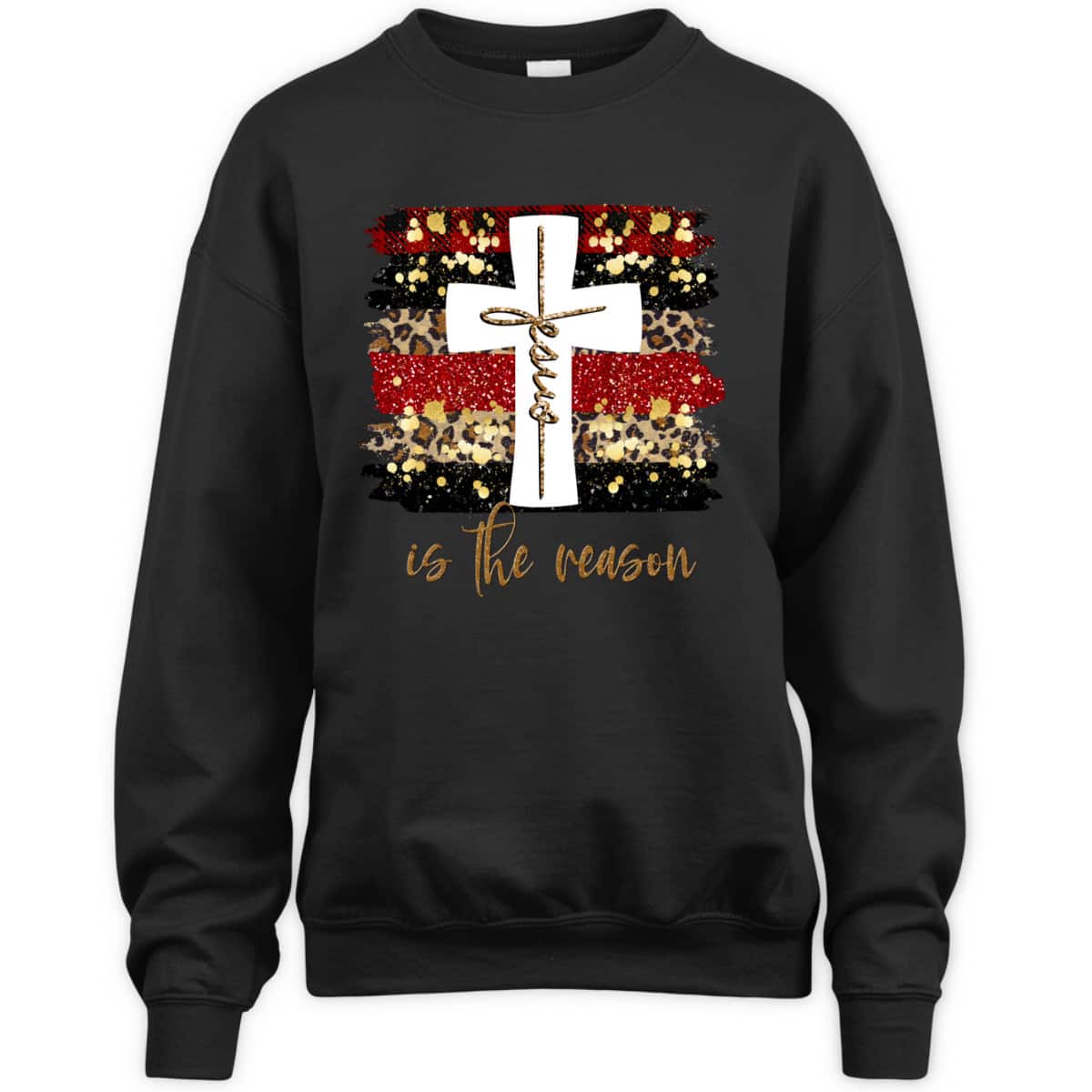 Jesus Is The Rason Christian Saying With Cross Christmas T-Shirt Jesus Is The Rason Christian Saying With Cross Christmas T-Shirt