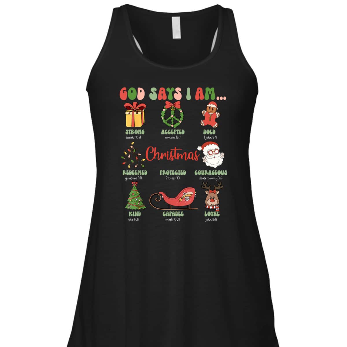 God Says I Am Christmas Bible Verse Christian Groovy Family T-Shirt God Says I Am Christmas Bible Verse Christian Groovy Family T-Shirt