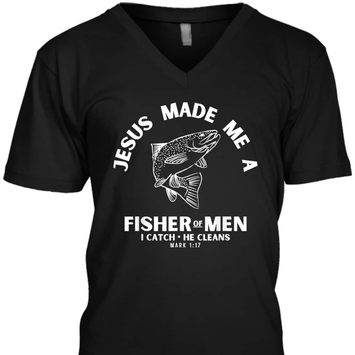 Christian Fishermen Religious Bible Verse Fishing T-Shirt Christian Fishermen Religious Bible Verse Fishing T-Shirt