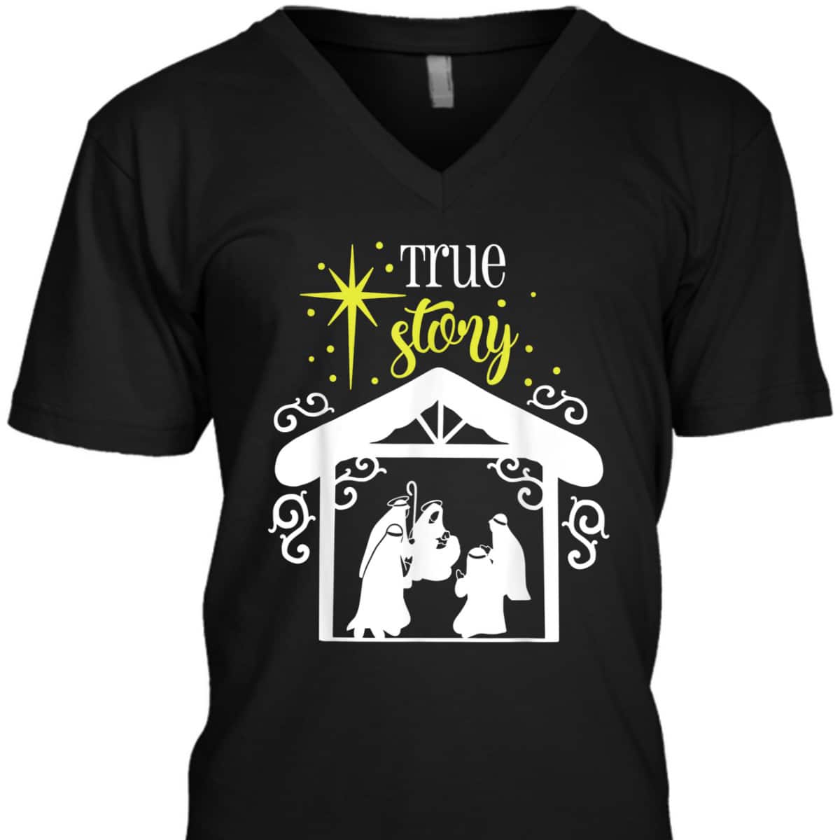 True Story Nativity Christmas Baby Jesus Manger Catholic God T-Shirt True Story Nativity Christmas Baby Jesus Manger Catholic God T-Shirt