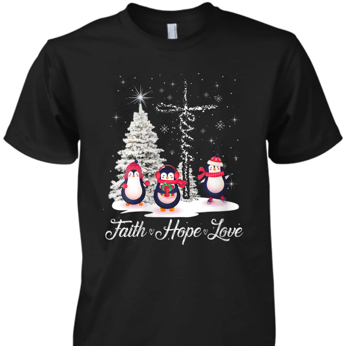 Womens Ph Merry Christmas Penguin Faith Hope Love Xmas Tree T-Shirt Womens Ph Merry Christmas Penguin Faith Hope Love Xmas Tree T-Shirt