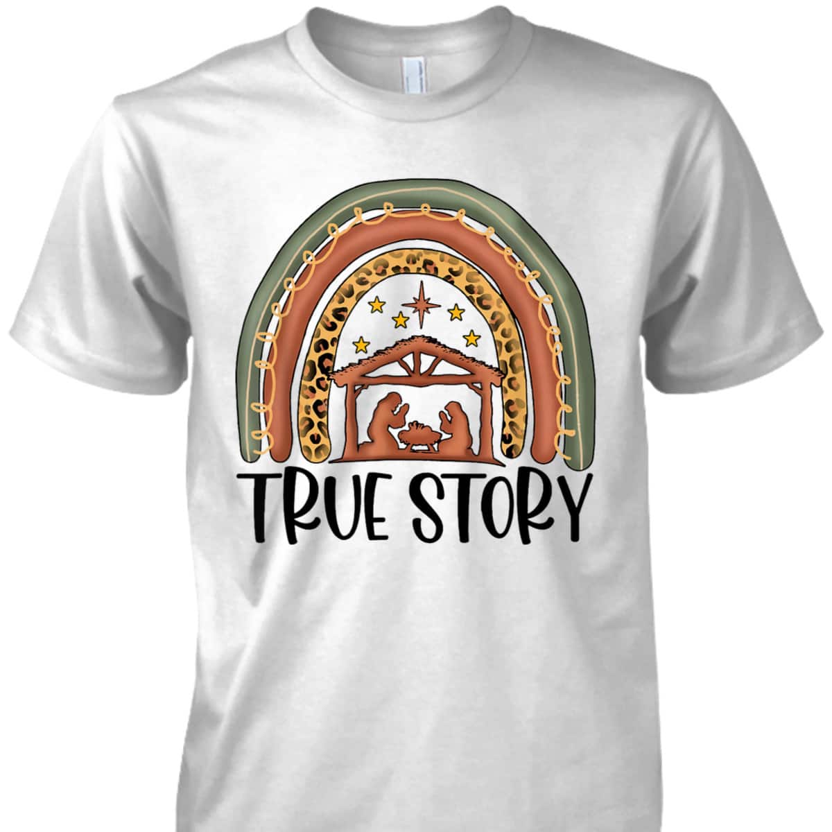 True Story Christmas Manger Nativity Scene Buffalo Plaid Christian T-Shirt True Story Christmas Manger Nativity Scene Buffalo Plaid Christian T-Shirt