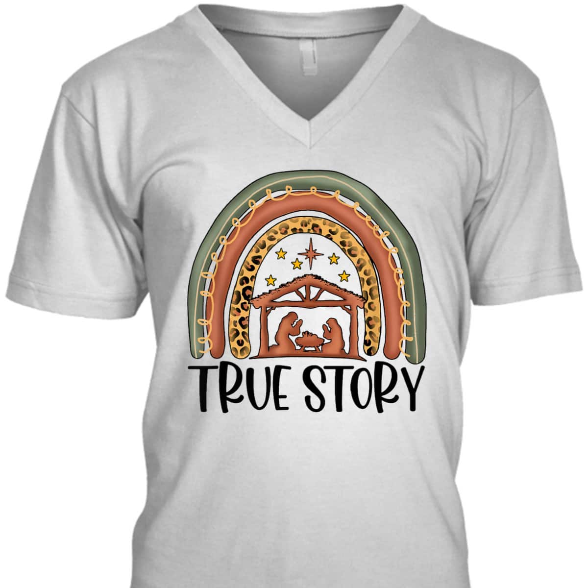 True Story Christmas Manger Nativity Scene Buffalo Plaid Christian T-Shirt True Story Christmas Manger Nativity Scene Buffalo Plaid Christian T-Shirt