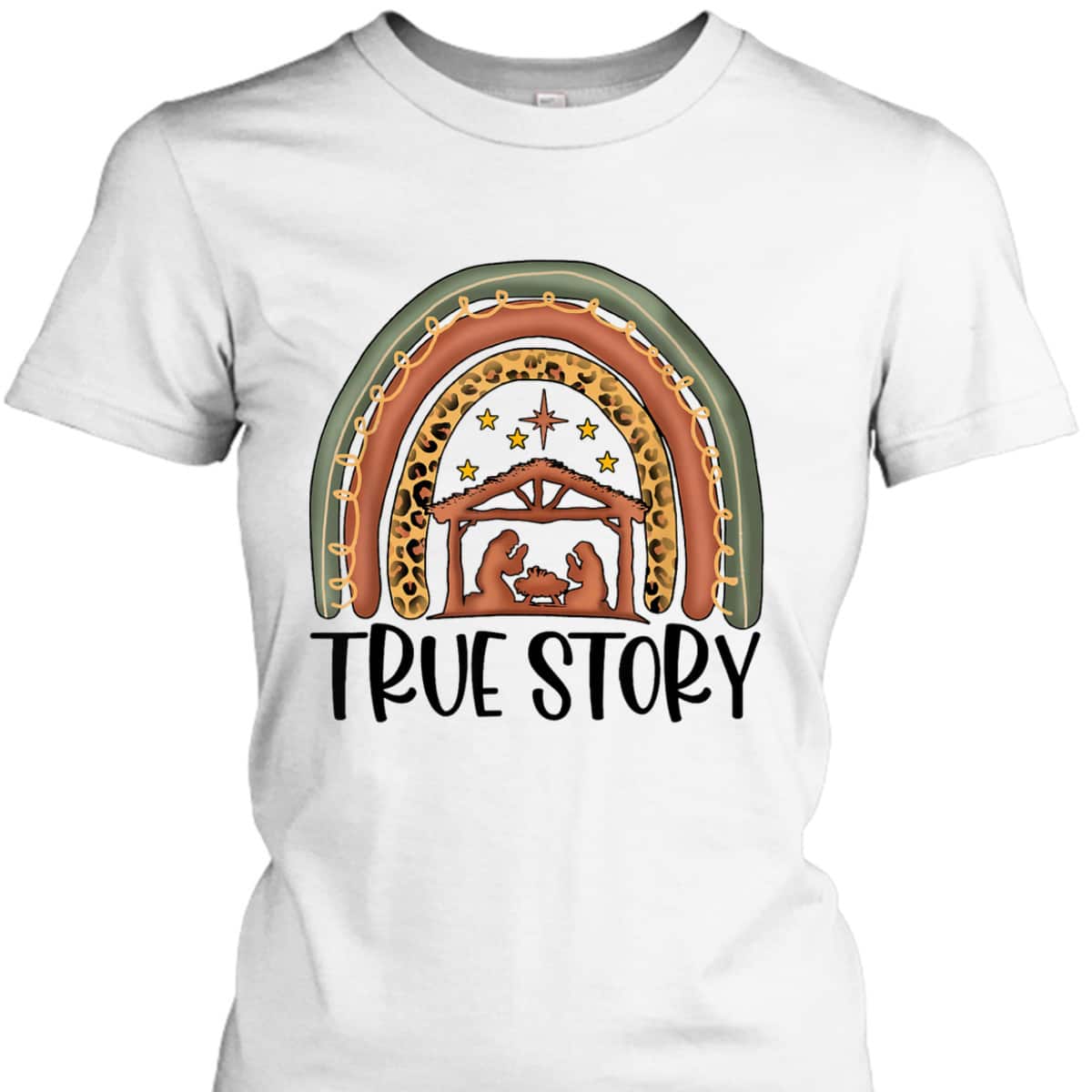 True Story Christmas Manger Nativity Scene Buffalo Plaid Christian T-Shirt True Story Christmas Manger Nativity Scene Buffalo Plaid Christian T-Shirt