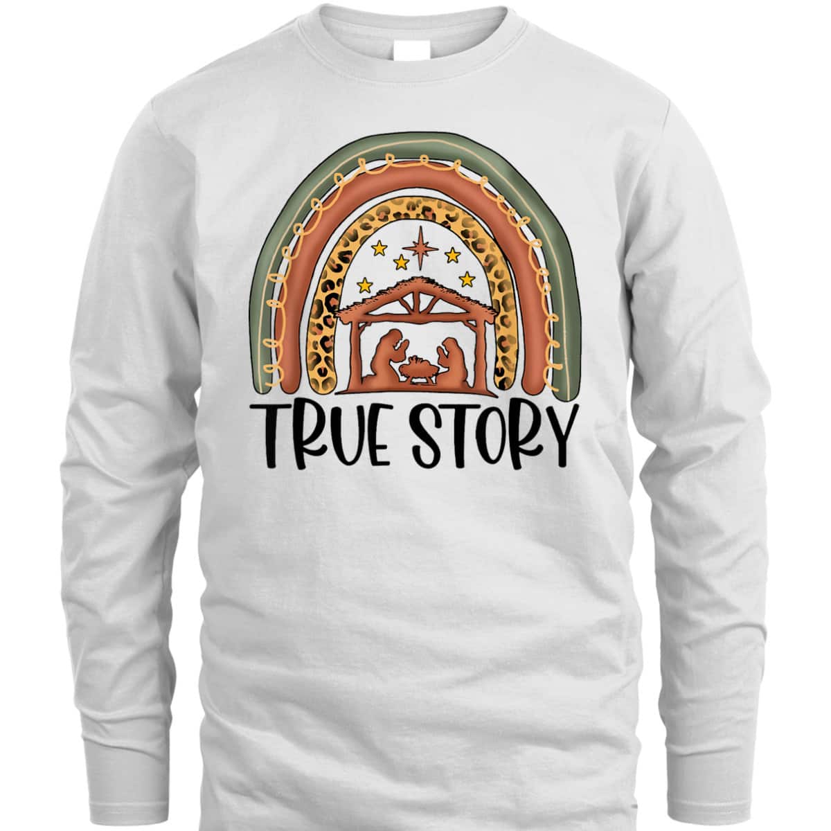 True Story Christmas Manger Nativity Scene Buffalo Plaid Christian T-Shirt True Story Christmas Manger Nativity Scene Buffalo Plaid Christian T-Shirt
