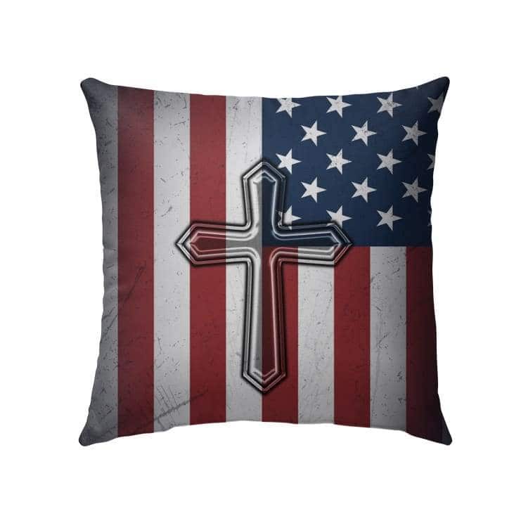 Awesome American Flag Cross Christian Pillow Awesome American Flag Cross Christian Pillow