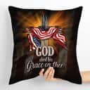 Bible Verse Scripture God God Shed His Grace On Thee Unique Cross And American Flag Pillow