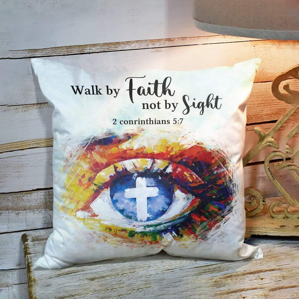 Bible Verse Scripture God Unique Christian Walk By Faith Pillow