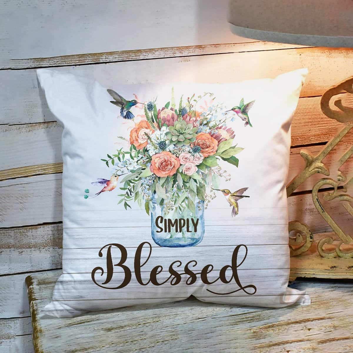 Bible Verse Scripture God Simply Blessed Beautiful Flower Pillow Bible Verse Scripture God Simply Blessed Beautiful Flower Pillow