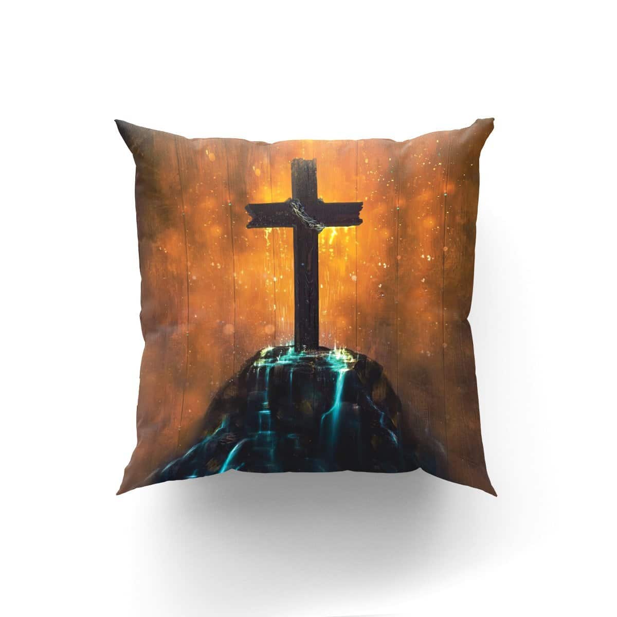 Bible Verse Scripture God Cross On Rock Christian Pillow Bible Verse Scripture God Cross On Rock Christian Pillow