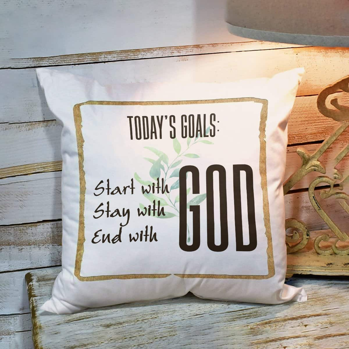 Bible Verse Scripture God Elegant Todays Goal Pillow