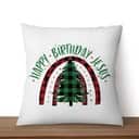 Happy Birthday Jesus Christmas Tree Pillow