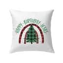 Happy Birthday Jesus Christmas Tree Pillow Happy Birthday Jesus Christmas Tree Pillow