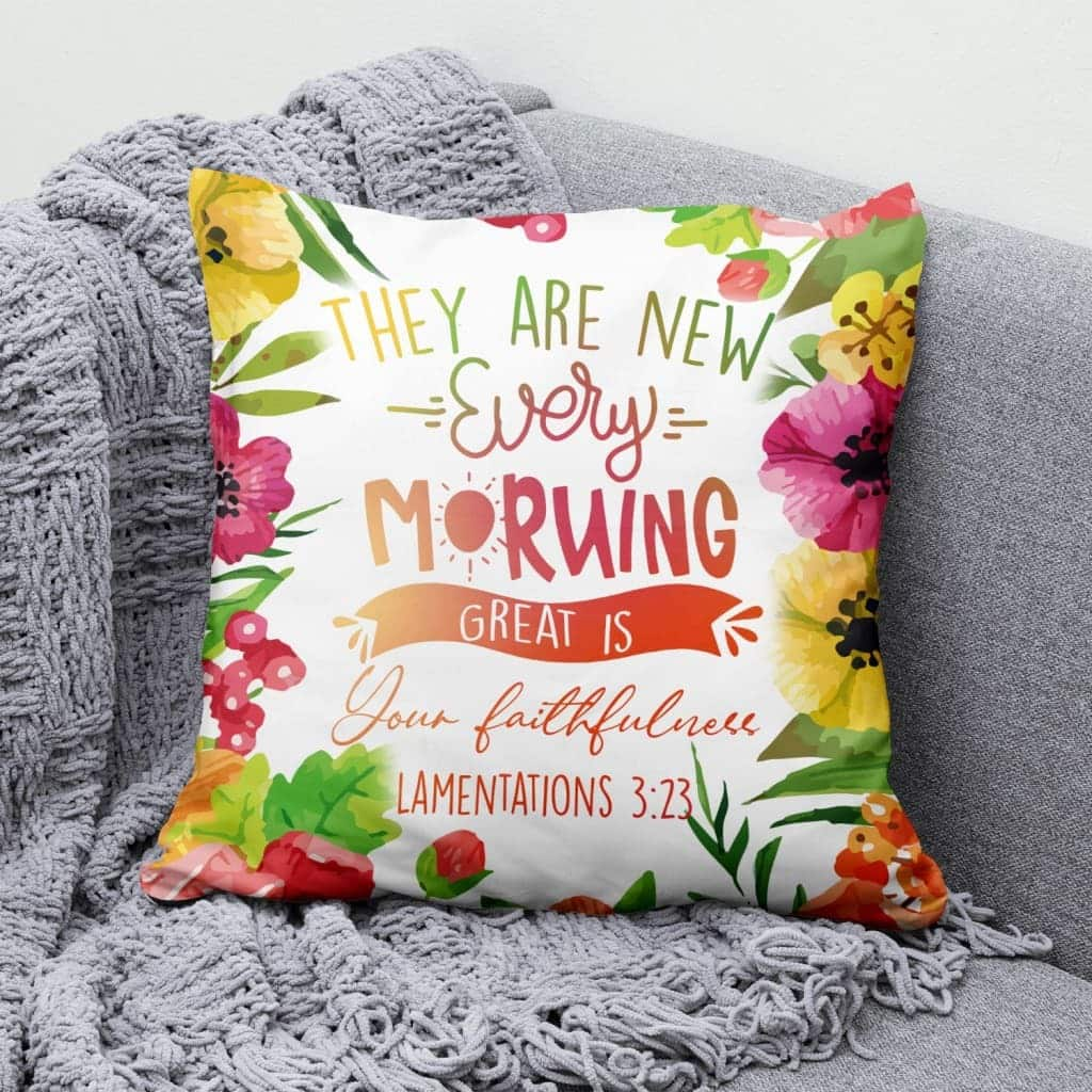 Great Is Your Faithfulness Lamentations 323 Bible Verse Pillow