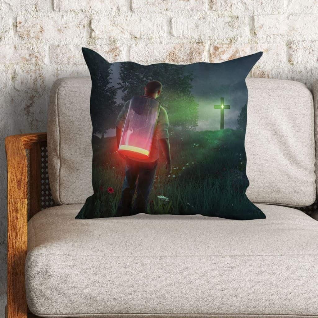 God Is The Plug Christian Cross Pillow God Is The Plug Christian Cross Pillow