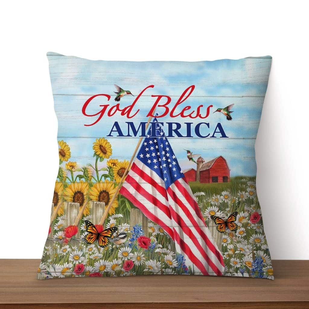 God Bless America Christian Pillow