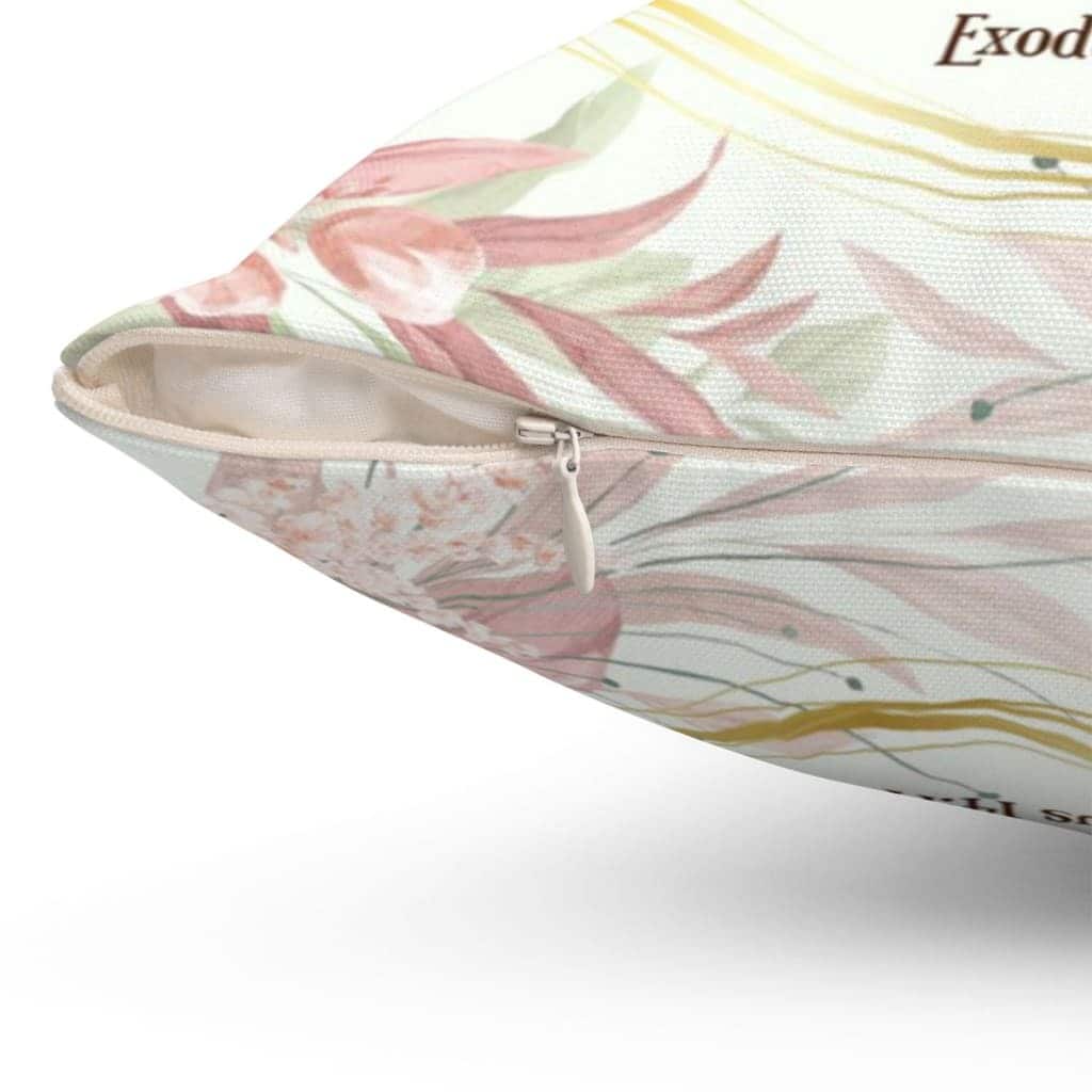 Floral Exodus 1414 The Lord Will Fight For You Bible Verse Pillow