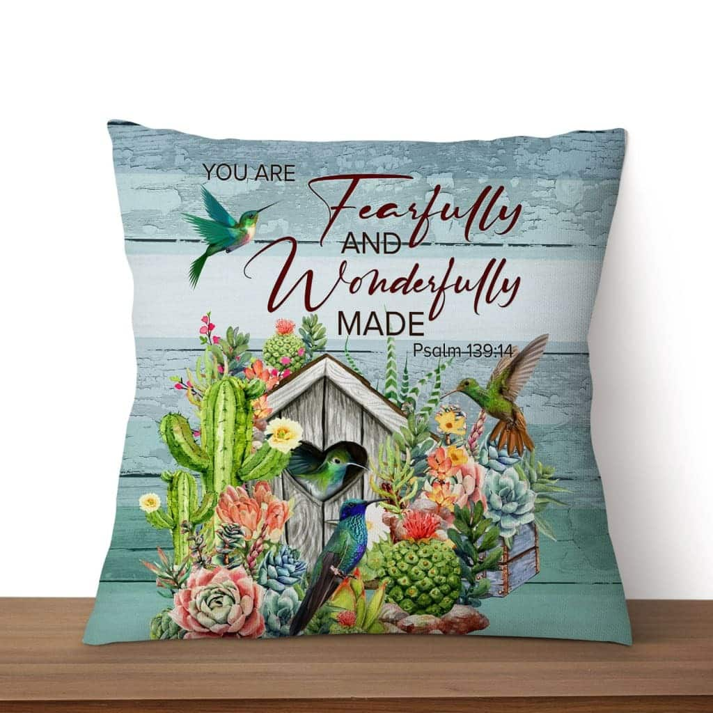 Fearfully And Wonderfully Made Made Christian Pillow