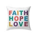 Faith Hope Love Christian Faith Religious Pillow For Believers