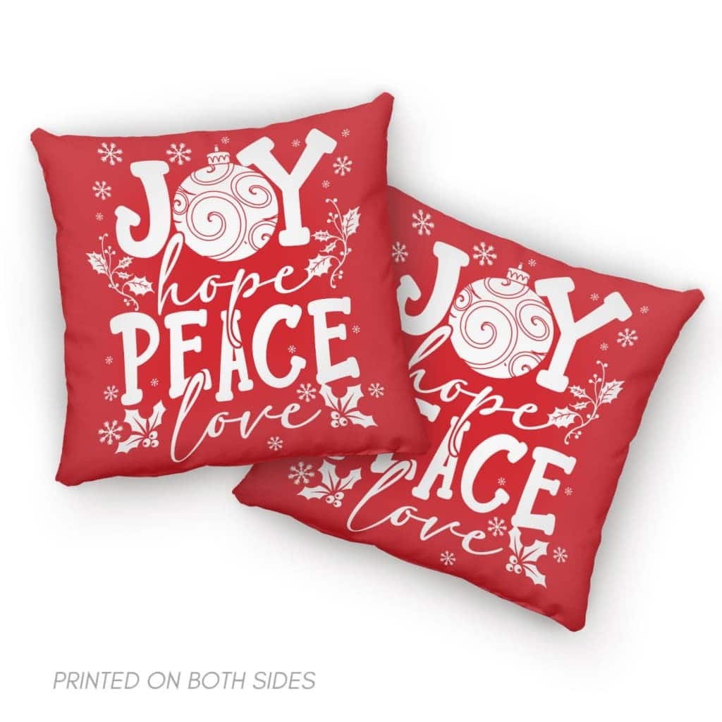 Joy Hope Peace Love Christian Christmas Pillow