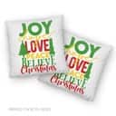 Joy Hope Love Peace Believe Christmas Pillow Joy Hope Love Peace Believe Christmas Pillow