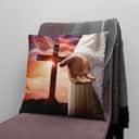 Jesus Outstretched Hands Saves Christian Cross Pillow Jesus Outstretched Hands Saves Christian Cross Pillow