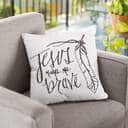 Jesus Makes Me Brave Christian Pillow