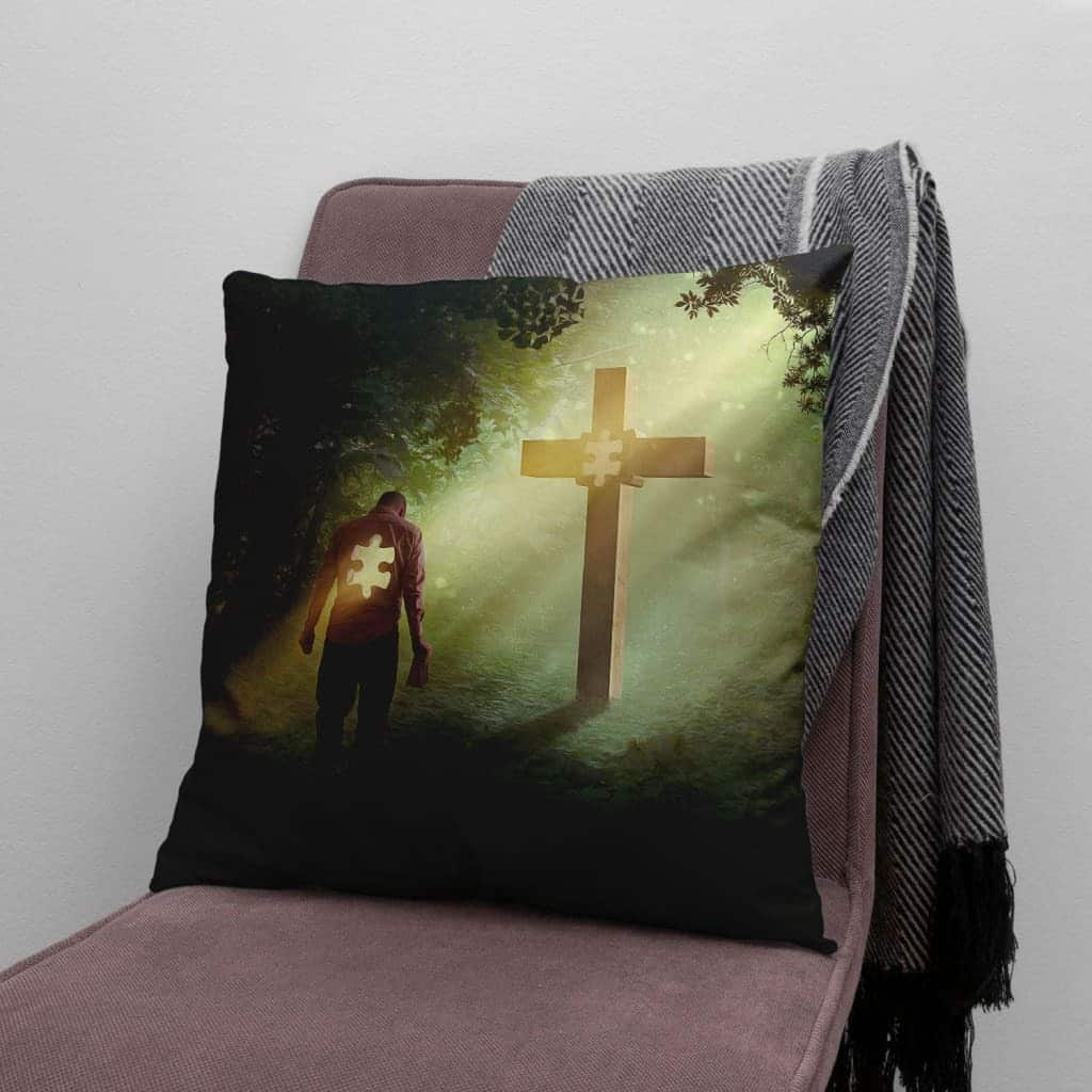 Jesus Is The Missing Piece Christian Pillow