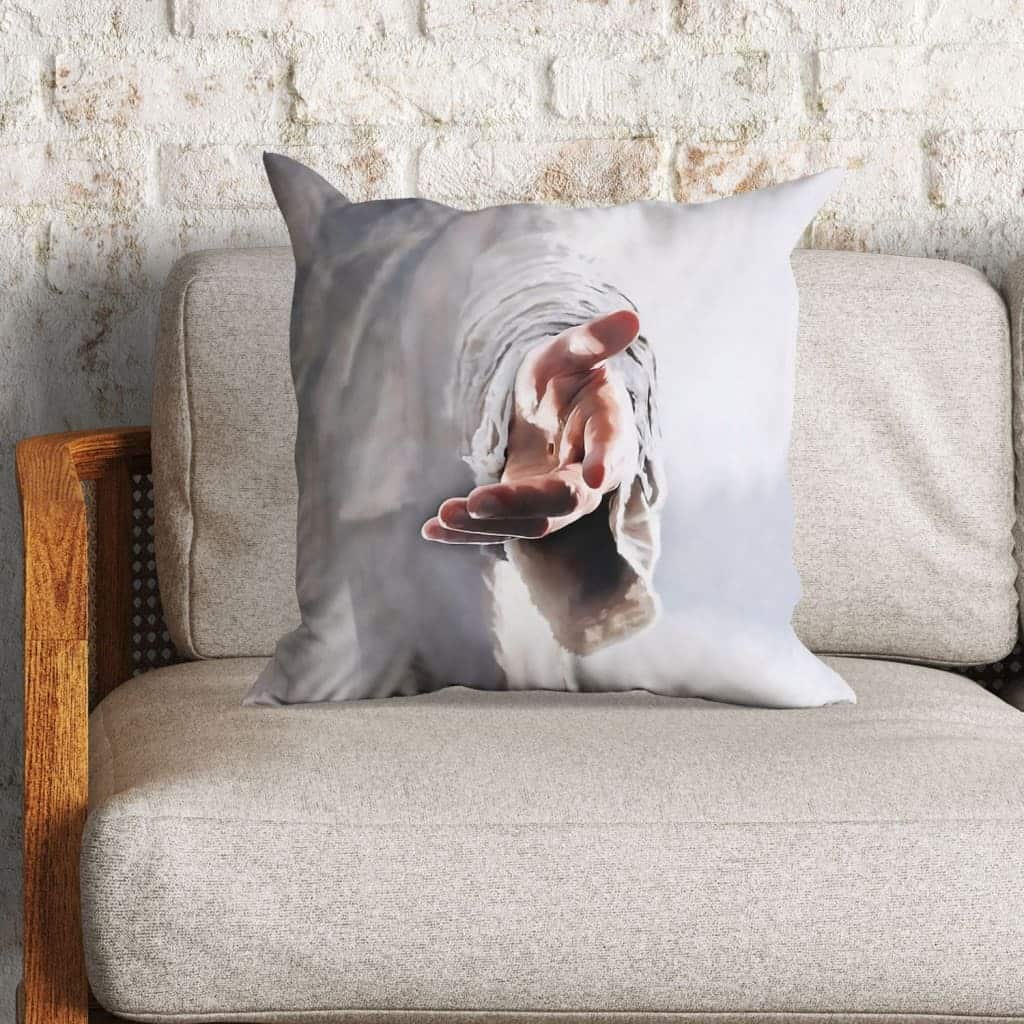 Jesus Holding His Hand Out Christian Jesuss Pillow