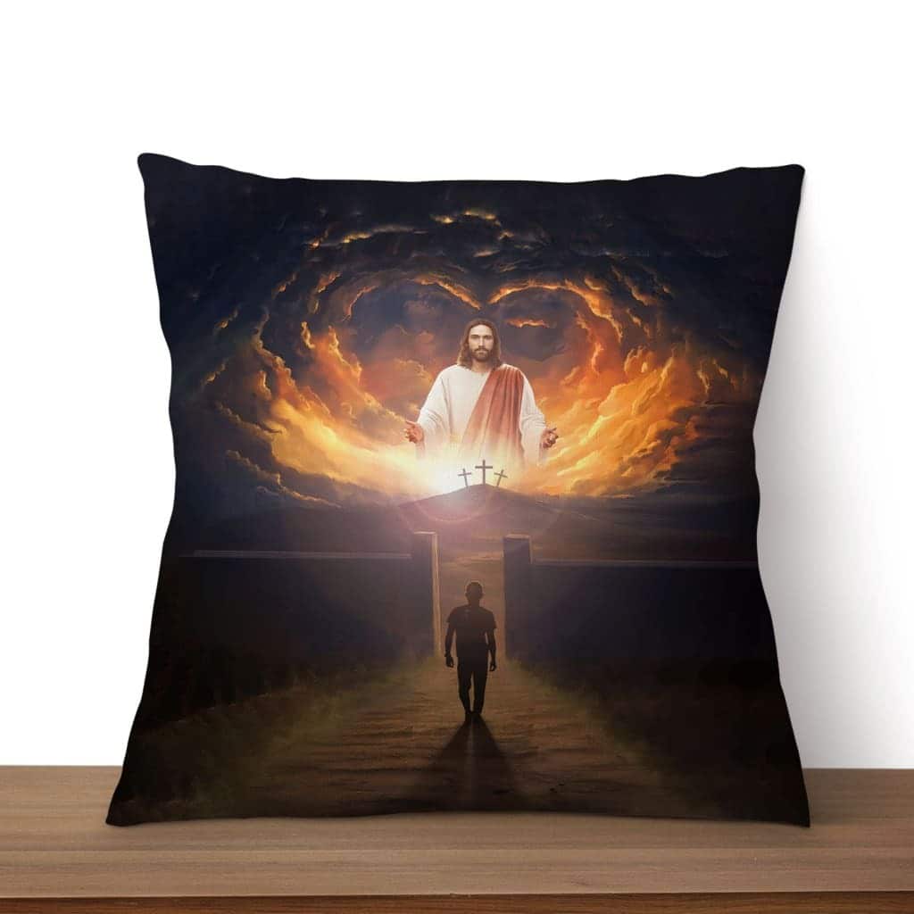 Jesus Come Back And Open Arms Christian Pillow