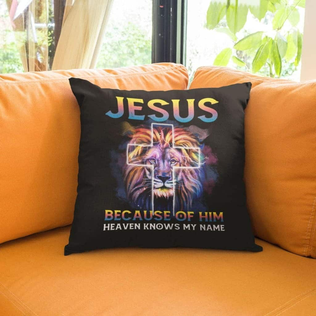 Jesus Because Of Him Heaven Knows My Name Jesuss Pillow