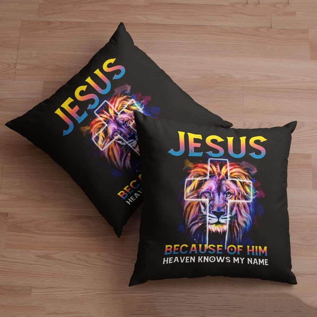 Jesus Because Of Him Heaven Knows My Name Jesuss Pillow