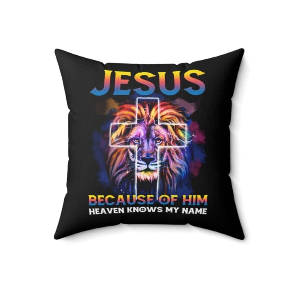 Jesus Because Of Him Heaven Knows My Name Jesuss Pillow Jesus Because Of Him Heaven Knows My Name Jesuss Pillow