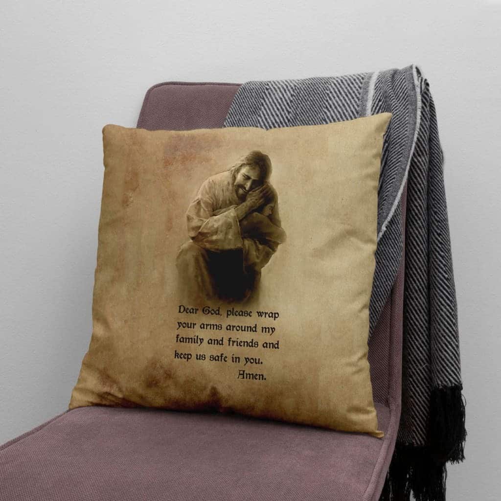 Painting Of Jesus And A Prayer Christian Pillow Painting Of Jesus And A Prayer Christian Pillow