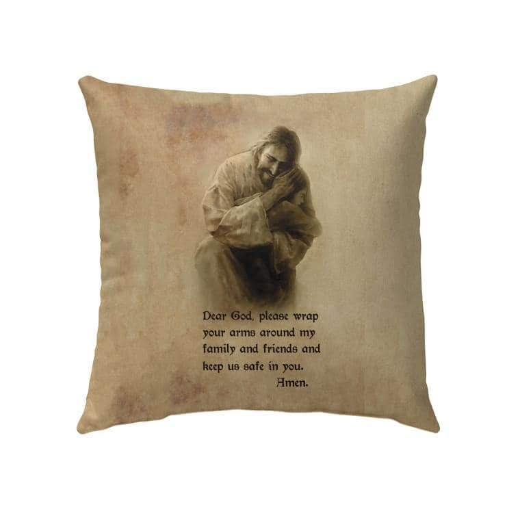 Painting Of Jesus And A Prayer Christian Pillow