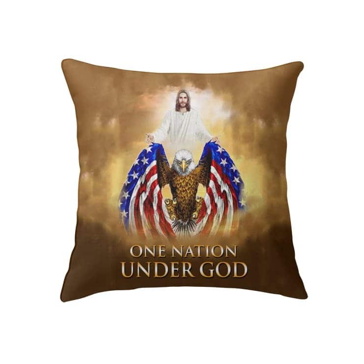 US Flag One Nation Under God Christian Pillow US Flag One Nation Under God Christian Pillow