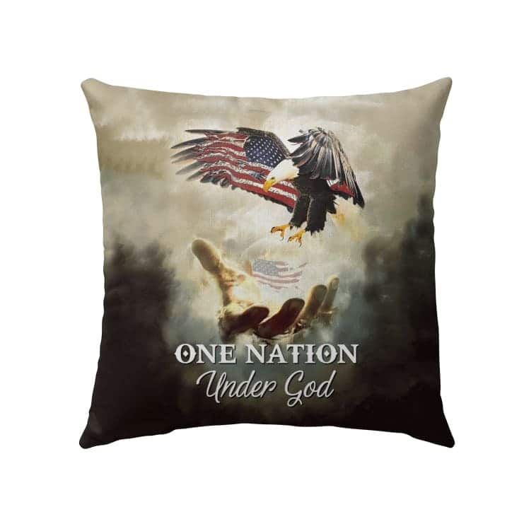 One Nation Under God American Flag Christians Pillow One Nation Under God American Flag Christians Pillow