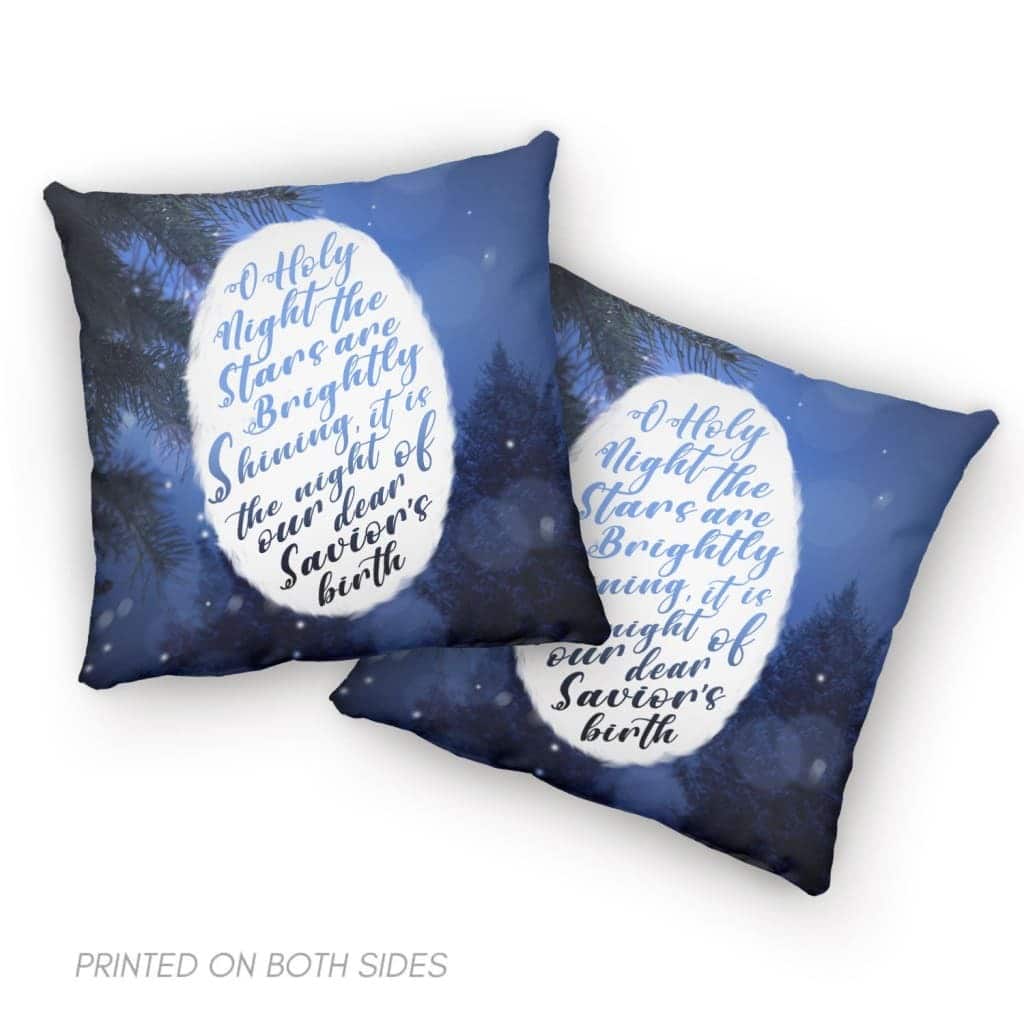 Oh Holy Night The Stars Are Brightly Shining Christian Christmas Pillow Oh Holy Night The Stars Are Brightly Shining Christian Christmas Pillow
