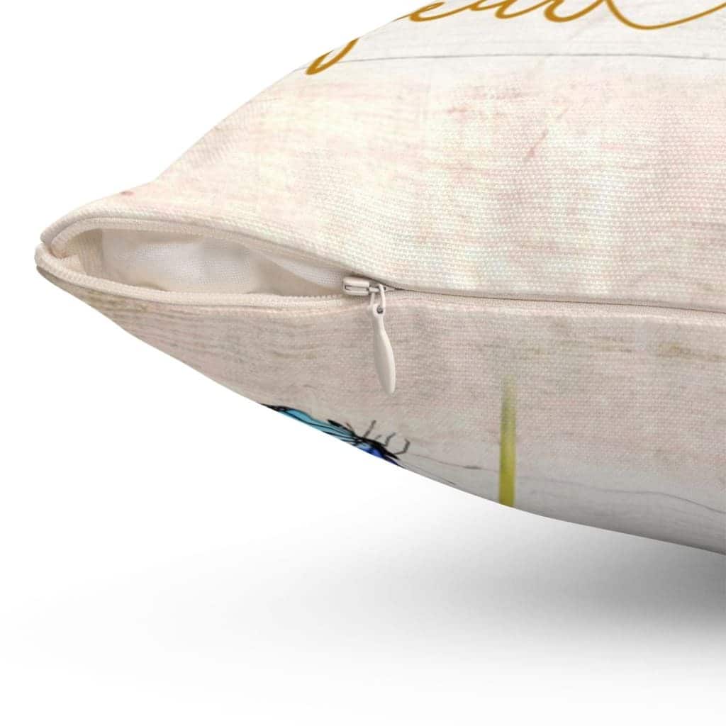 Let Your Faith Be Bigger Than Your Fear Butterfly Sunflower Christian Pillow