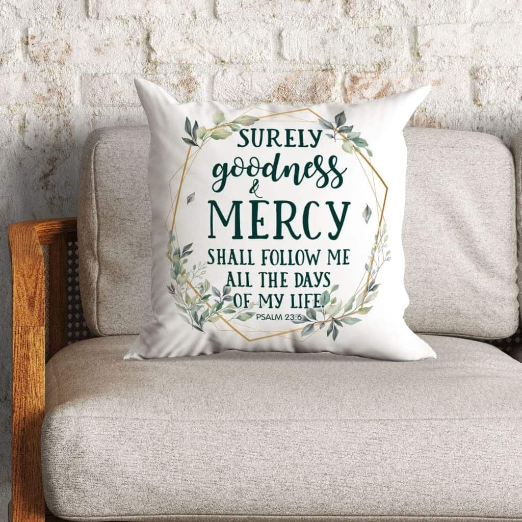 Psalm 236 Surely Goodness And Mercy Shall Follow Me Bible Verse Pillow Psalm 236 Surely Goodness And Mercy Shall Follow Me Bible Verse Pillow