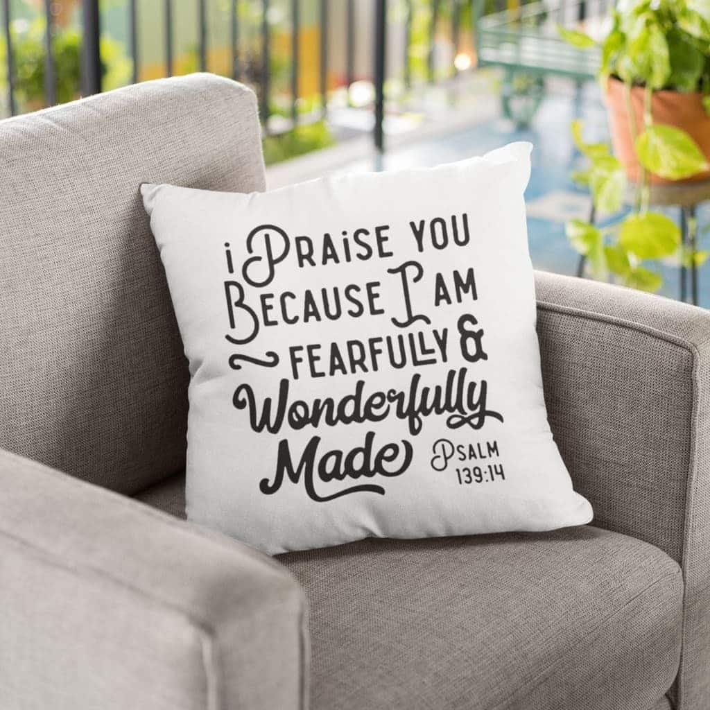 Psalm 13914 I Am Fearfully And Wonderfully Made Bible Verse Pillow Psalm 13914 I Am Fearfully And Wonderfully Made Bible Verse Pillow