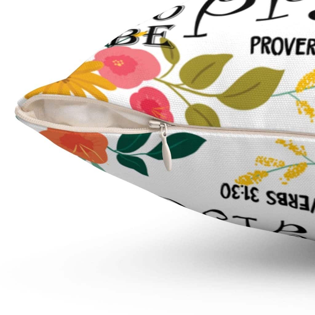 Proverbs 3130 A Woman Who Fears The Lord Is To Be Praised Christian Pillow Proverbs 3130 A Woman Who Fears The Lord Is To Be Praised Christian Pillow