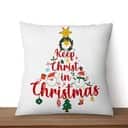 Keep Christ In Christmas Tree Xmas Faith Pillow
