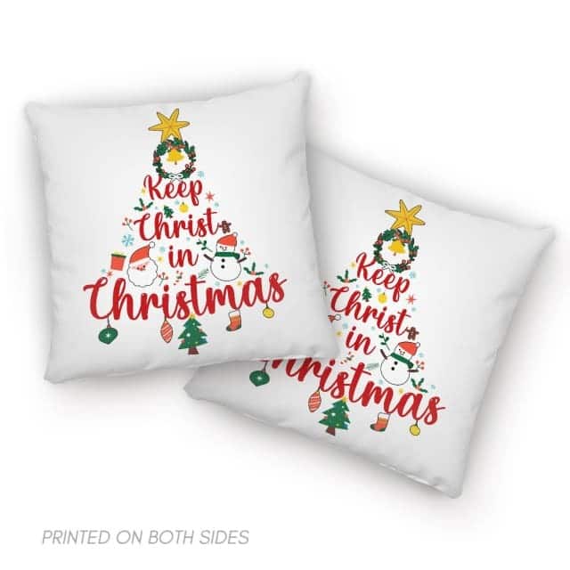 Keep Christ In Christmas Tree Xmas Faith Pillow