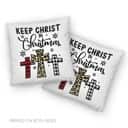 Keep Christ In Christmas Three Crosses Pillow Keep Christ In Christmas Three Crosses Pillow